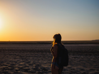 Journey through the salt lake. When the lake is dry, you can walk on it. They say the mud is healing