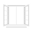 © Roman - Opened white window frame on white background