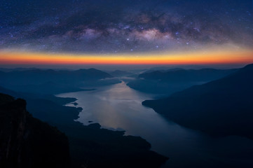 Wall Mural - milky way at pha daeng luang.