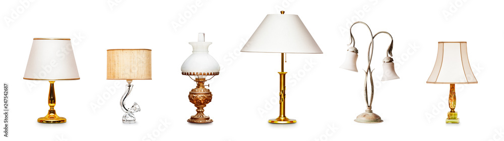 Vintage table lamps set - obrazy, fototapety, plakaty 