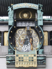 Detail of the famous Jugendstil Ankeruhr in Vienna