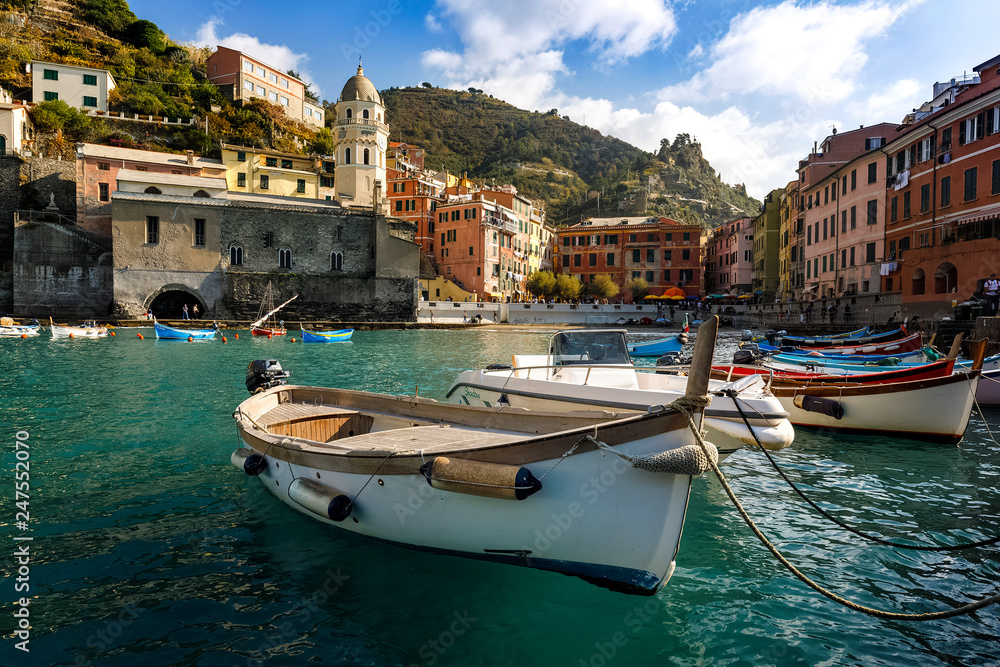 Poster Vernazza Cinque Terre Legurien Italien Hafen Nikkel Art