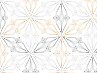 Wall Mural - linear vector pattern, repeating abstract geometry background, gray line of leaf or flower, floral. 