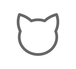 Wall Mural - cat head shape line icon.