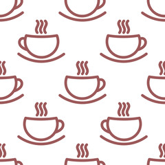 Wall Mural - coffee cups seamless pattern.