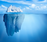 Fototapeta Na sufit - Iceberg in ocean. Hidden threat concept. 3d illustration.