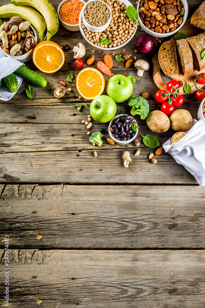 Highty Food Healthy food. Selection of good carbohydrate sources, high fiber rich ...