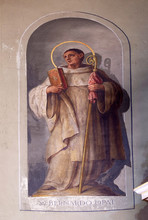 Saint Bernard Of Clairvaux, Fresco In The Basilica Of The Sacred Heart Of Jesus In Zagreb, Croatia 