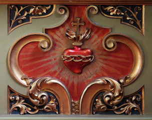 Wall Mural - Sacred Heart of Jesus detail of altar in the Basilica of the Sacred Heart of Jesus in Zagreb, Croatia 