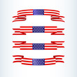 American flag ribbon stars stripes Patriotic American theme USA flag of a wavy ribbon shape icon Design element for Independence Day President's Day Memorial Day Patriotic set tape Vector wavy ribbon