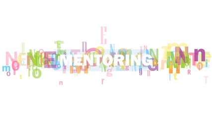 Wall Mural - MENTORING colorful kinetic type banner