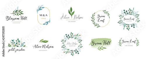 Elegant logos, Wedding monograms, hand drawn elegant, delicate collection