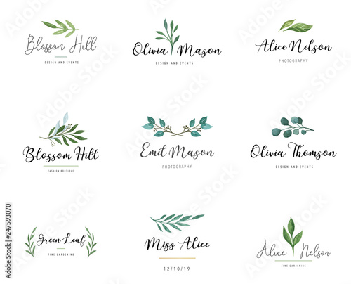 Elegant logos, Wedding monograms, hand drawn elegant, delicate collection