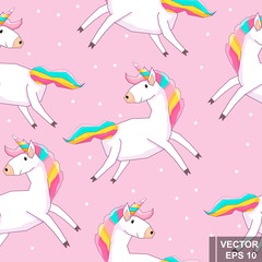 Wall Mural - Unicorn. Magic. Cartoon style. Bright. Emotions. For your design