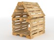 Haus aus Holzpaletten
