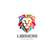 Colorful Lion Head Logo Vector Template
