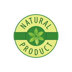 Wall Mural - vector logo natural products, illustration, emblem, tape