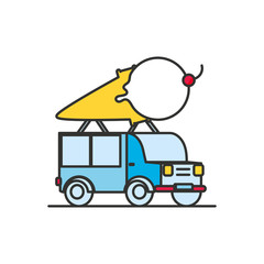 Poster - ice cream car isolated icon