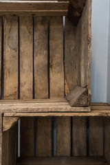 Wall Mural - Empty wooden box background texture, urban design