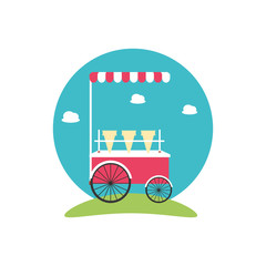 Poster - ice cream shop kiosk isolated icon