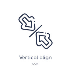 vertical align icon from user interface outline collection. Thin line vertical align icon isolated on white background.