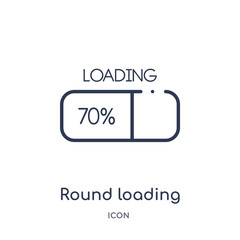 round loading progress icon from user interface outline collection. Thin line round loading progress icon isolated on white background.