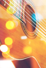 Spanish Guitar Detail.Close Up Image Classical Guitar