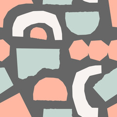 Poster - seamless paper collage pattern
