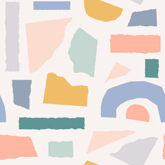 Poster - Seamless Paper Collage Pattern
