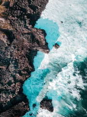 Wall Mural - Aerial view of Pont Naturel Mauritius. Natural stone bridge, atraction of southern coastline in Mauritius.