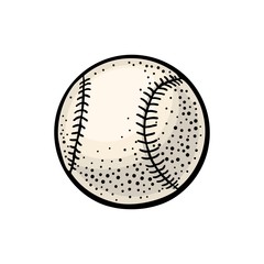 Wall Mural - Baseball ball. Vector color engraving illustration. Isolated on white background.