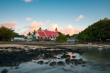 Wall Mural - Famous church in Cap malheureux, Mauritius