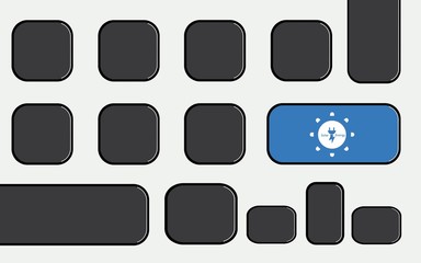 Sticker - Energie solaire sur une touche de clavier d'ordinateur