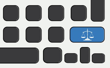 Sticker - Justice sur une touche de clavier d'ordinateur