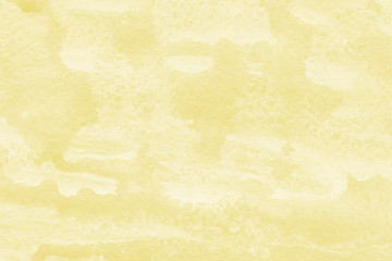 Wall Mural - Watercolor yellow texture with abstract washes and brush strokes on the white paper background. Digital paper background.