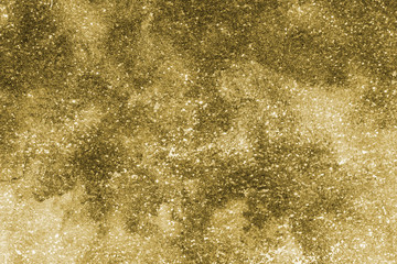 Sticker - Watercolor yellow texture with abstract washes and brush strokes on the white paper background. Digital paper background.