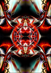 Canvas Print - 3d computer generated artistic unique futuristic abstract multicolored energetic fractal patterns artwork background