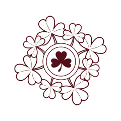 Sticker - coin with clover isolated icon