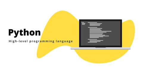 learn to code phyton programming language with script code on laptop screen, programming language co