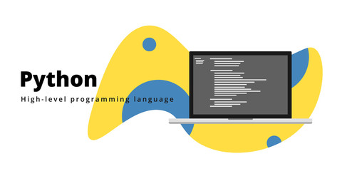 Wall Mural - learn to code phyton programming language with script code on laptop screen, programming language co