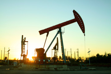 Wall Mural - Crank balanced beam pumping unit in the oil field