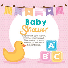 Sticker - baby shower card with set items