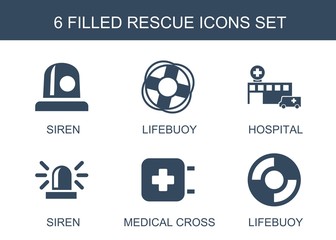 Wall Mural - 6 rescue icons
