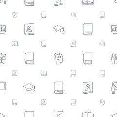Poster - learning icons pattern seamless white background