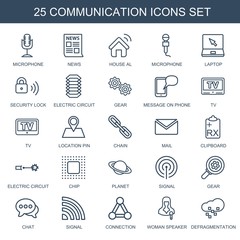 Wall Mural - 25 communication icons