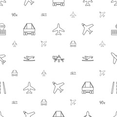 Sticker - jet icons pattern seamless white background