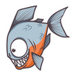 scary monster piranha fish cartoon
