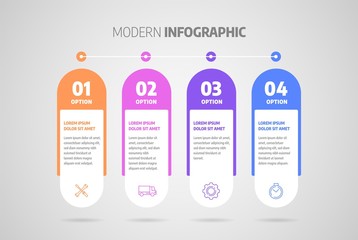 Wall Mural - process chart. business data. abstract element of chart, graph, diagram with 4 steps, options, parts