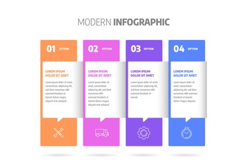 Wall Mural - process chart. business data. abstract element of chart, graph, diagram with 4 steps, options, parts