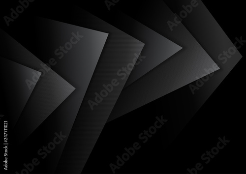 Black Abstract Background with Dark Textured Layers and Shadows - Illustratio...